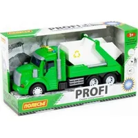Polesie 86259 Profi samochód z napędem, zielony do przewozu kontenerów, światło, dźwięk w pudełku  4810344086259