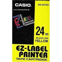 Casio oryginalny taśma do drukarek etykiet, Casio, Xr-24Yw1, czarny druk/żółty podkład, nielaminowany, 8M, 24Mm - Xr-24Yw1  4971850149101