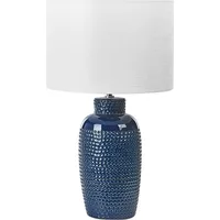 Lampa stołowa Beliani ceramiczna niebieska Perlis Lumarko  358980 Bel 4255664805928