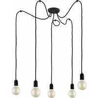 Lampa wisząca Tk Lighting żarówki zwis oprawa Qualle 5X60W E27 czarna 1520 -  5901780515201
