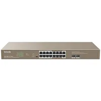 Tenda Teg1118P-16-250W network switch Unmanaged Gigabit Ethernet 10/100/1000 Power over Poe 1U Brown  Tef1118P-16-250W 6932849431865