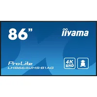 System interaktywny iiyama Prolite Cyfrowa tablica A 2,18 m 86 Led Wi-Fi 500 cd/m² 4K Ultra Hd Czarny Procesor wbudowany Android 11 24/7  Lh8664Uhs-B1Ag 4948570123421