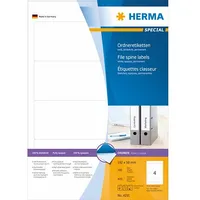 Herma Labels Special 4291, stiprinājumiem, A4, balts, 192 x 59 mm, necaurspīdīgs matēts papīrs, 400 gab., noapaļoti stūri. 4291  4008705042918