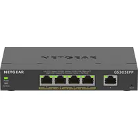 Netgear 5-Port Gigabit Ethernet High-Power Poe Plus Switch Gs305Epp Managed L2/L3 10/100/1000 Power over Black  Gs305Epp-100Pes 606449153194