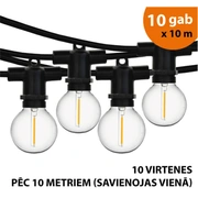 Āra virtene Led lampiņas 100 m Perl melnā krāsā