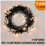 Āra un iekštelpu virtene Led apgaismojums 30 m Proled melnas