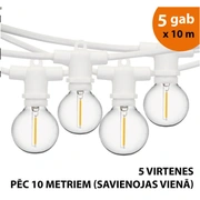 Āra virtene Led lampiņas 50 m Perl baltā krāsā