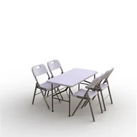 Saliekamo mēbeļu komplekts Galds 120 balts, 4 krēsli Premium balti