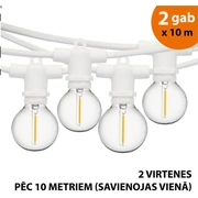 Āra virtene Led lampiņas 20 m Perl baltā krāsā