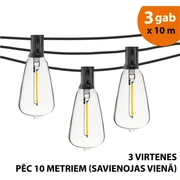Āra virtene Led lampiņas 30 m Retro