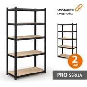 Noliktavas plaukts 180X90X40 Pro Melnā krāsā 2 gab.