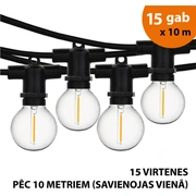 Āra virtene Led lampiņas 150 m Perl melnā krāsā