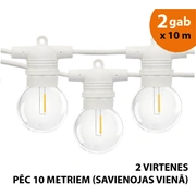 Āra virtene Led lampiņas 20 m Glow balta krāsa