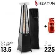Gāzes sildītājs piramīdas formā Heatum Athena melnā krāsā ar gāzes balonu