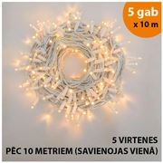 Āra un iekštelpu virtene Led gaismas 50 m Proled balta