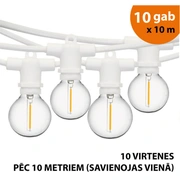 Āra virtene Led lampiņas 100 m Perl baltā krāsā