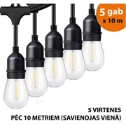 Āra virtene Led lampiņas 50 m Drop