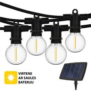 Āra virtene ar saules baterijām Led Perl melnā krāsā