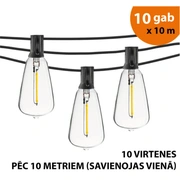 Āra virtene Led lampiņas 100 m Retro