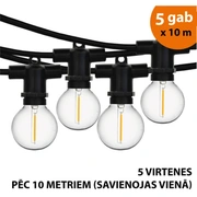 Āra virtene Led lampiņas 50 m Perl melnā krāsā