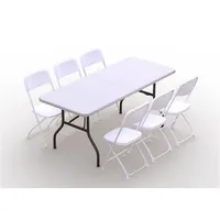 Saliekamo mēbeļu komplekts Galds 180 balts, 6 krēsli Eiropa balti