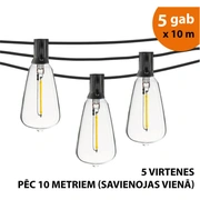 Āra virtene Led lampiņas 50 m Retro