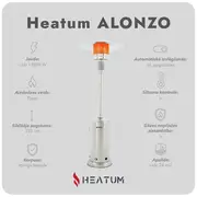 Nerūsējošā tērauda gāzes sildītājs Heatum Alonzo ar balonu