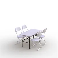 Saliekamo mēbeļu komplekts Galds 120 balts, 4 krēsli Eiropa balti
