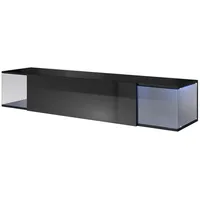 Cama Meble Tv cabinet Vigo Sky 160/40/30 black/black gloss Cz galdiņš