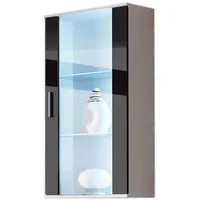 Cama Meble hanging display cabinet Soho white/black gloss Sohowits2 Bi/Cz Vitrīna