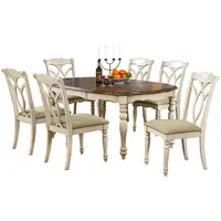 Evelekt Dining set Lily with 6-Chairs 14357 Oak Antique White  Galds ar krēsliem