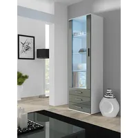 Cama Meble display cabinet Soho S1 white/grey gloss Sohowits1 Bi/Sz Vitrīna