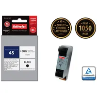 Activejet  Ah-45R Hp Printer Ink, Compatible with 45 51645A Premium 50 ml black. Prints 20 more. Tintes kasetne