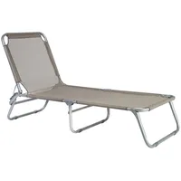 Evelekt Lounge Trip 191X57Xh28Cm, bed textiline, color taupe, steel frame silver  Atpūtas krēsls
