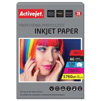 Activejet  Ap6-260Gr100 photo paper for ink printers A6 100 pcs, 10X15 Fotopapīrs