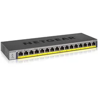 Netgear Gs116Pp Unmanaged Gigabit Ethernet 10/100/1000 Power over Poe Black Gs116Pp-100Eus Komutators