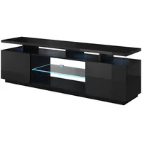 Cama Meble Rtv cabinet Eva 180X40X56 black glossy Cz/Cz Tv galdiņš