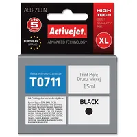 Activejet  Aeb-711N Ink cartridge Replacement for Epson T0711, T0891, T1001 Supreme 15 ml black Tintes kasetne