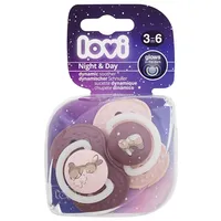 Lovi Night  Day Dynamic Soother Girl 3-6M 2Pc Knupis