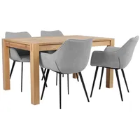 Evelekt Dining set Chicago New with 4-Chairs 37046 solid wood / Mdf natural oak veneer, oiled  Galds ar krēsliem