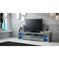 Cama Meble Tv Solo cabinet 200X45X35 grey/gloss grey 200 Sz/Sz galdiņš