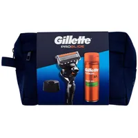 Gillette Proglide Men Razor 1 pc  Fusion Shaving Gel Sensitive 200 ml Holder Cosmetic Bag Skūšanās komplekts