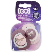 Lovi Night  Day Dynamic Soother Girl 18M 2Pc Knupis
