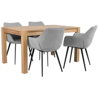 Evelekt Dining set Chicago New with 4-Chairs 37049 solid wood / Mdf natural oak veneer, oiled  Galds ar krēsliem