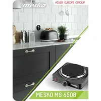 Adler Mesko Home Ms 6508 hob Black Countertop Sealed plate 1 zones Galda plītiņa