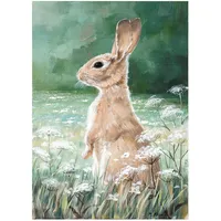 Evelekt Oil painting 50X70Cm Rabbit on meadow  Glezna