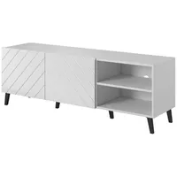 Cama Meble Rtv cabinet Abeto 150X42X52 white/white glossy Rtv150 Bi Tv galdiņš