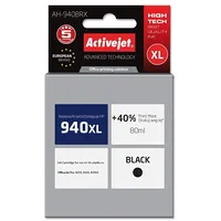 Activejet  Ah-940Brx Ink Cartridge for Hp Printer, Compatible with 940Xl C4906Ae Premium 80 ml black. Prints 40 more. Tintes kasetne