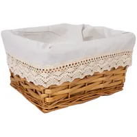 Evelekt Basket Max 24X18Xh12Cm, light brown with lace  Grozs
