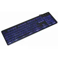 Gembird Kb-Uml3-02 backlight multimedia keyboard 3-Color, black, Us layout Klaviatūra